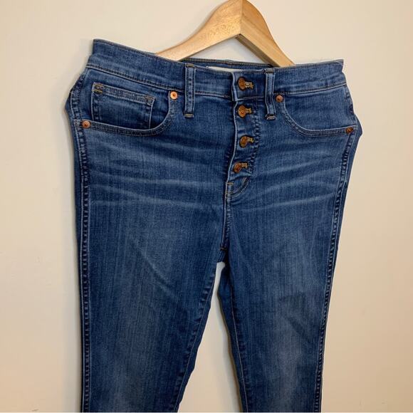 Madewell 10" High Rise Skinny Jeans Button Fly Raw Hem 27 - Picture 5 of 13